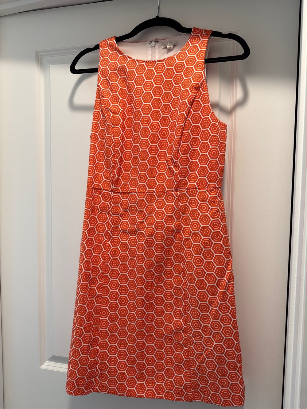 GAP Orange Hexagon Print Midi Dress